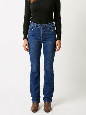 Tin Haul Womens Flare Leg Jeans Blue High Rise Western 10-054-0340-1012-BU 28‎